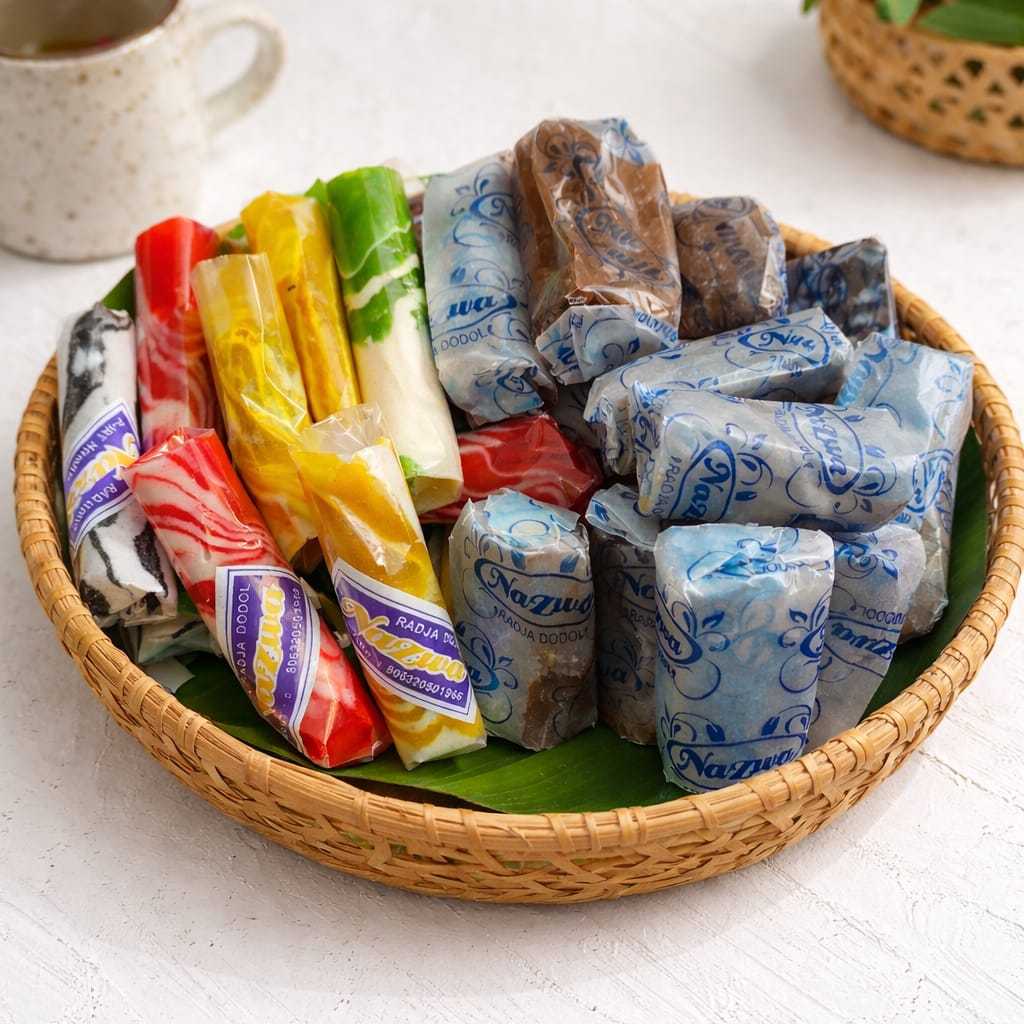 Dodol Zebra-Kertas Asli Garut Manis Legit 1kg / 500 Gr Bahan Pilihan Untuk Santai Mix Warna