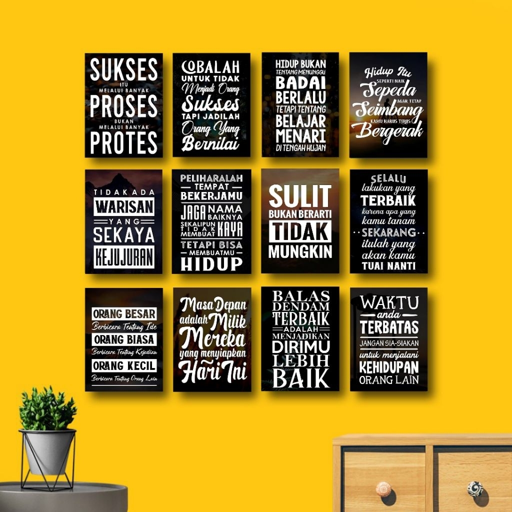 Poster Dinding Quotes Islami Pajangan Motivasi Kamar Walldecor Kata Kata Bijak