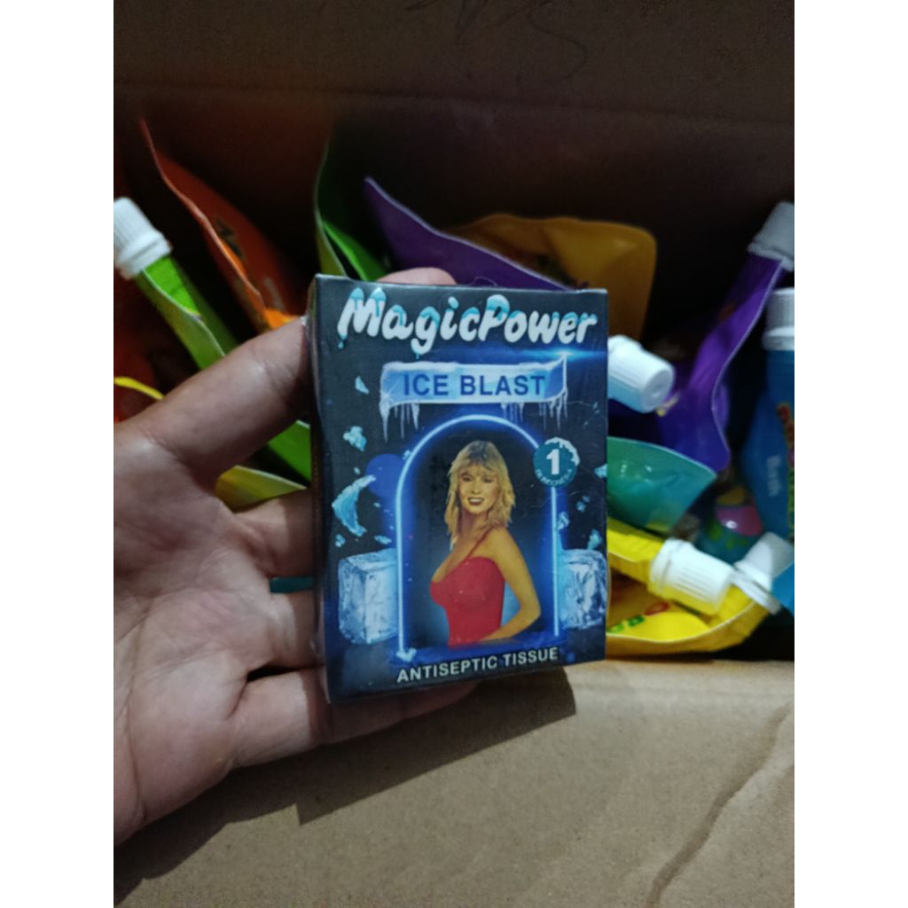 6 Sachet Tisu Magic Power Ice Blast - Aroma Ice Blast, Menjaga Kebersihan, Efek Tahan Lama