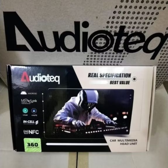headunit android mobil universal 10 inch audioteq ram 4/128gb NFC+support 360°