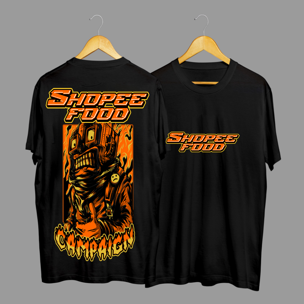 Kaos Tshirt Baju Distro Shopee Food Campaign Lembur Kembar Overload Premium Terbaru