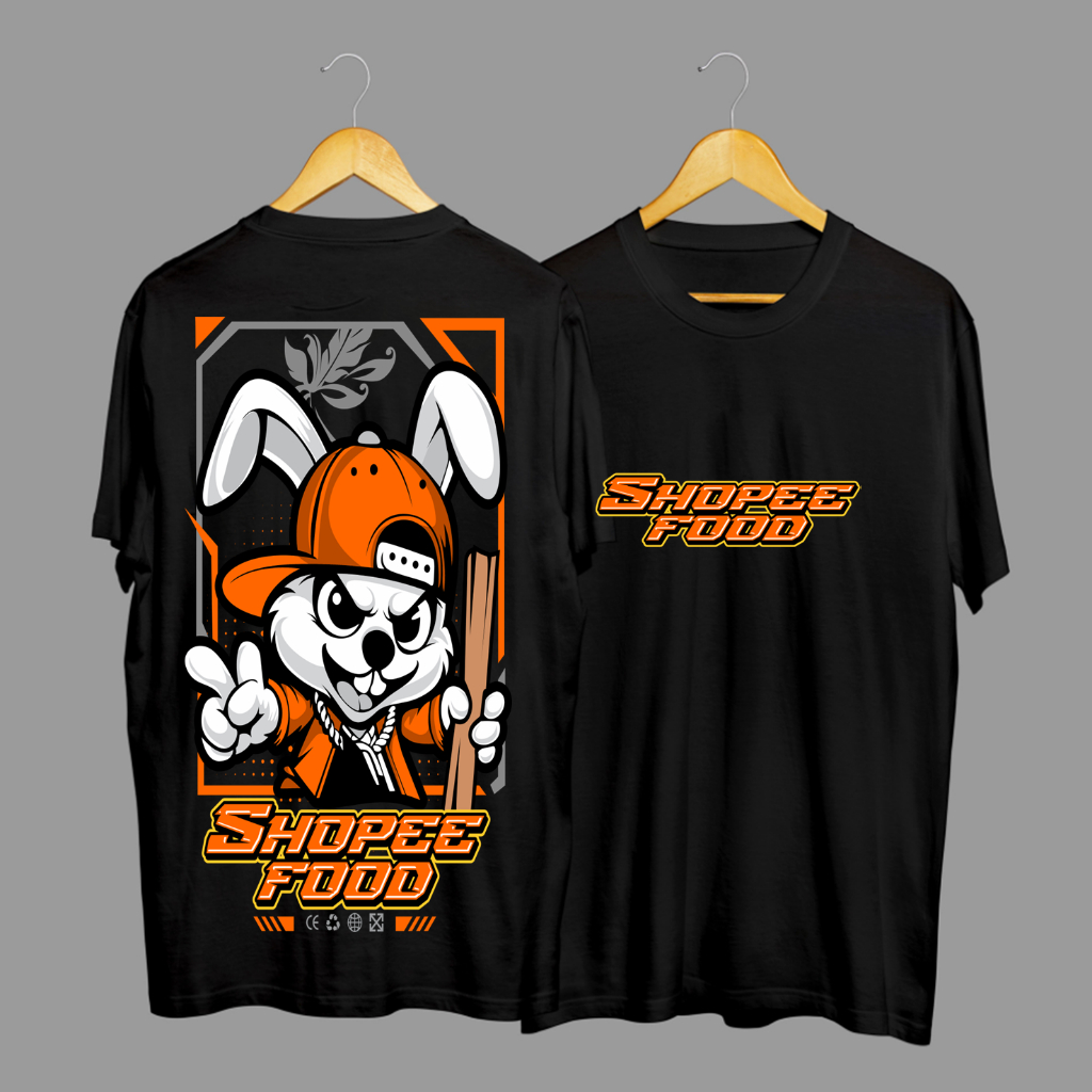 Kaos Tshirt Baju Distro Shopee Food Anak Gaul Kurir Metal Premium Terbaru