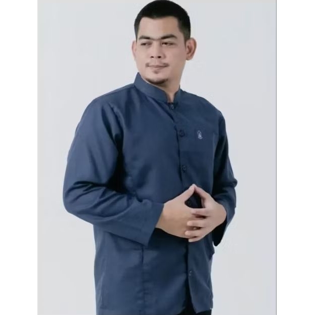 atasan koko warna navy abu putih