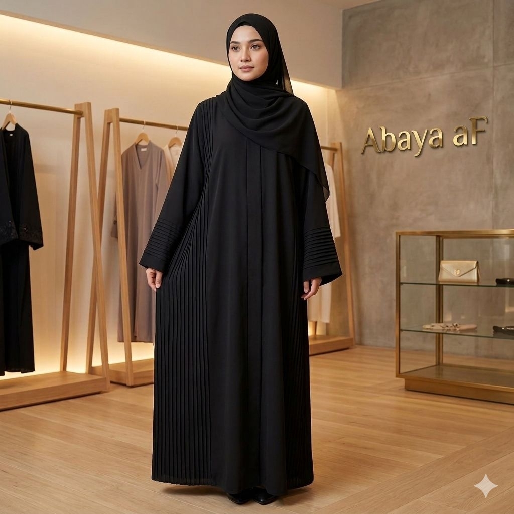 Abaya Arab Abaya Saudi Abaya Hitam Polos MaxiDress Kombinasi Plisket Abaya Dubai Terlaris