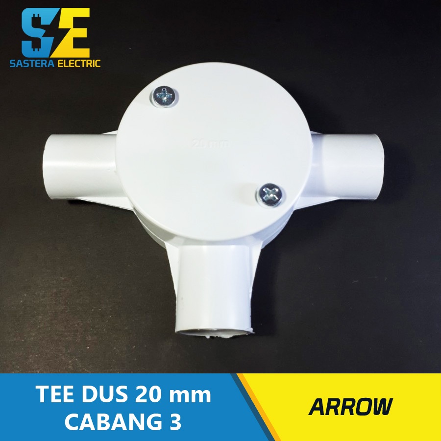 Tee Dus Conduit 20 mm 3 Cabang Arrow / T Dus Listrik 20 mm C 3 / Tee Dos Pipa Listrik 20mm Cabang 3
