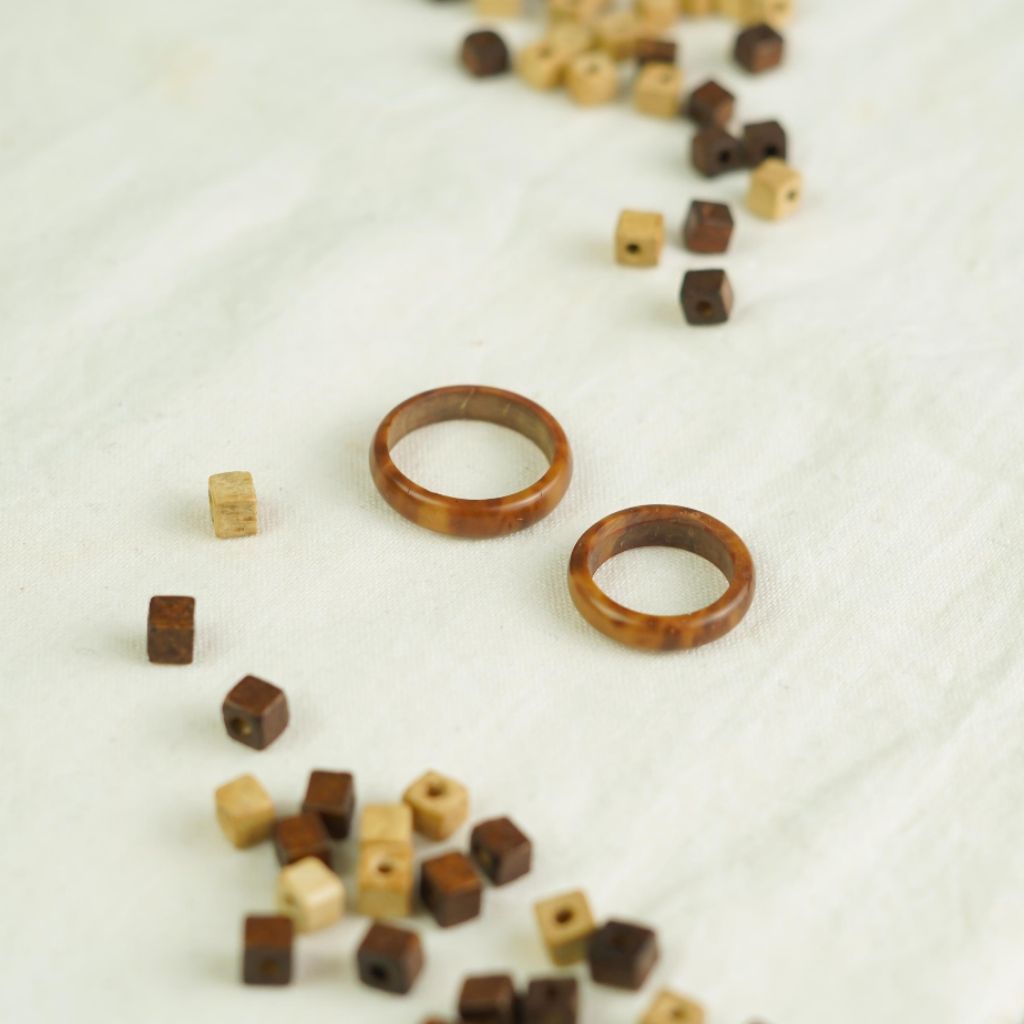 Cincin Kayu Koka Coklat & Hitam