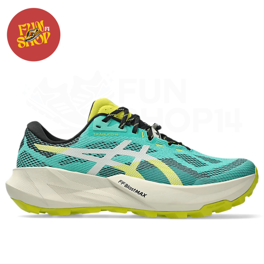 Sepatu Lari Pria Asics GEL-TRABUCO 14 Men's Trail Running Shoes Aurora Green/Light Dust - 1011C166.3