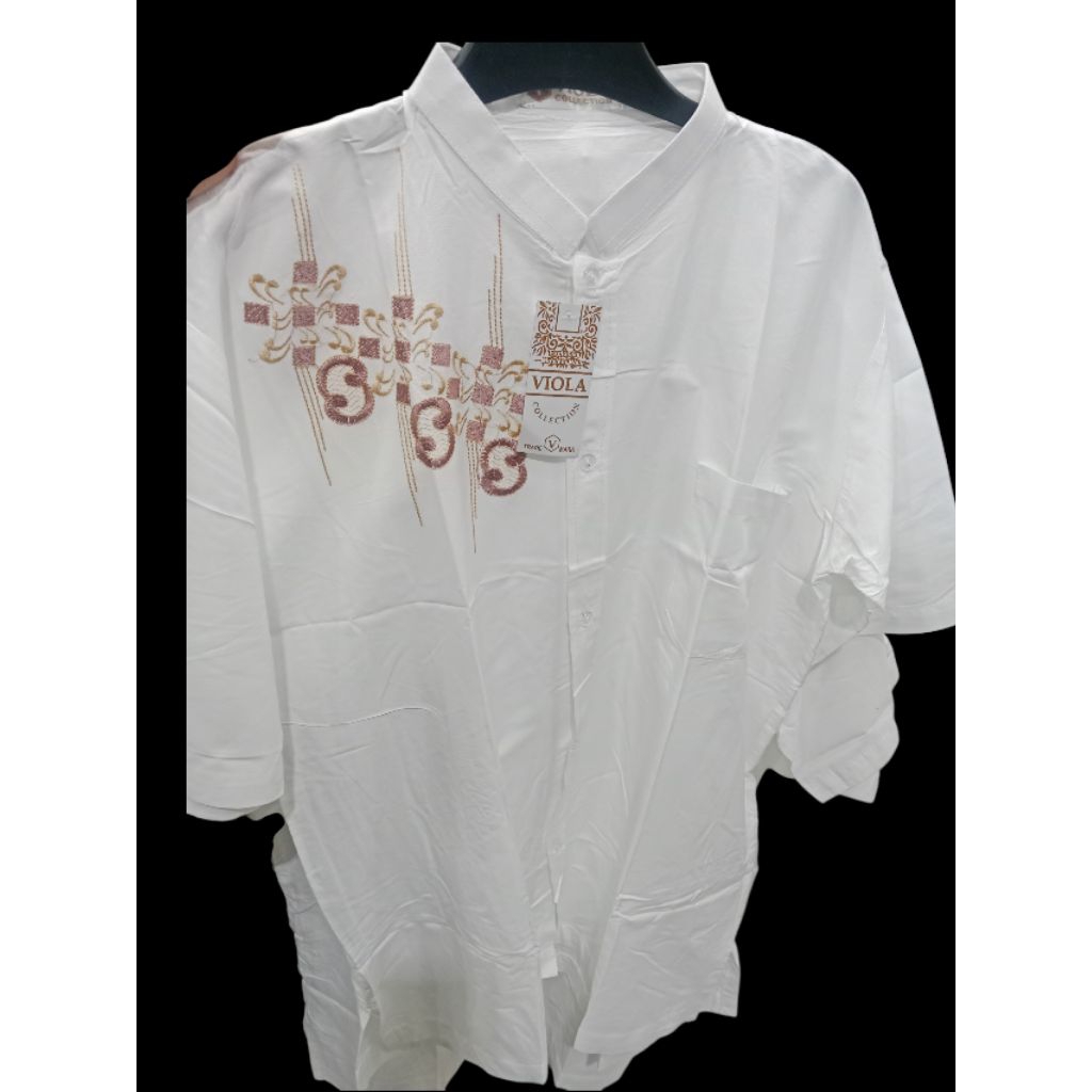 Koko putih pria bordir/baju koko pria