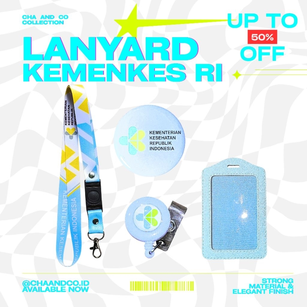 LANYARD KEMENTRIAN KESEHATAN RI / SATU SET LANYARD KEMENKES