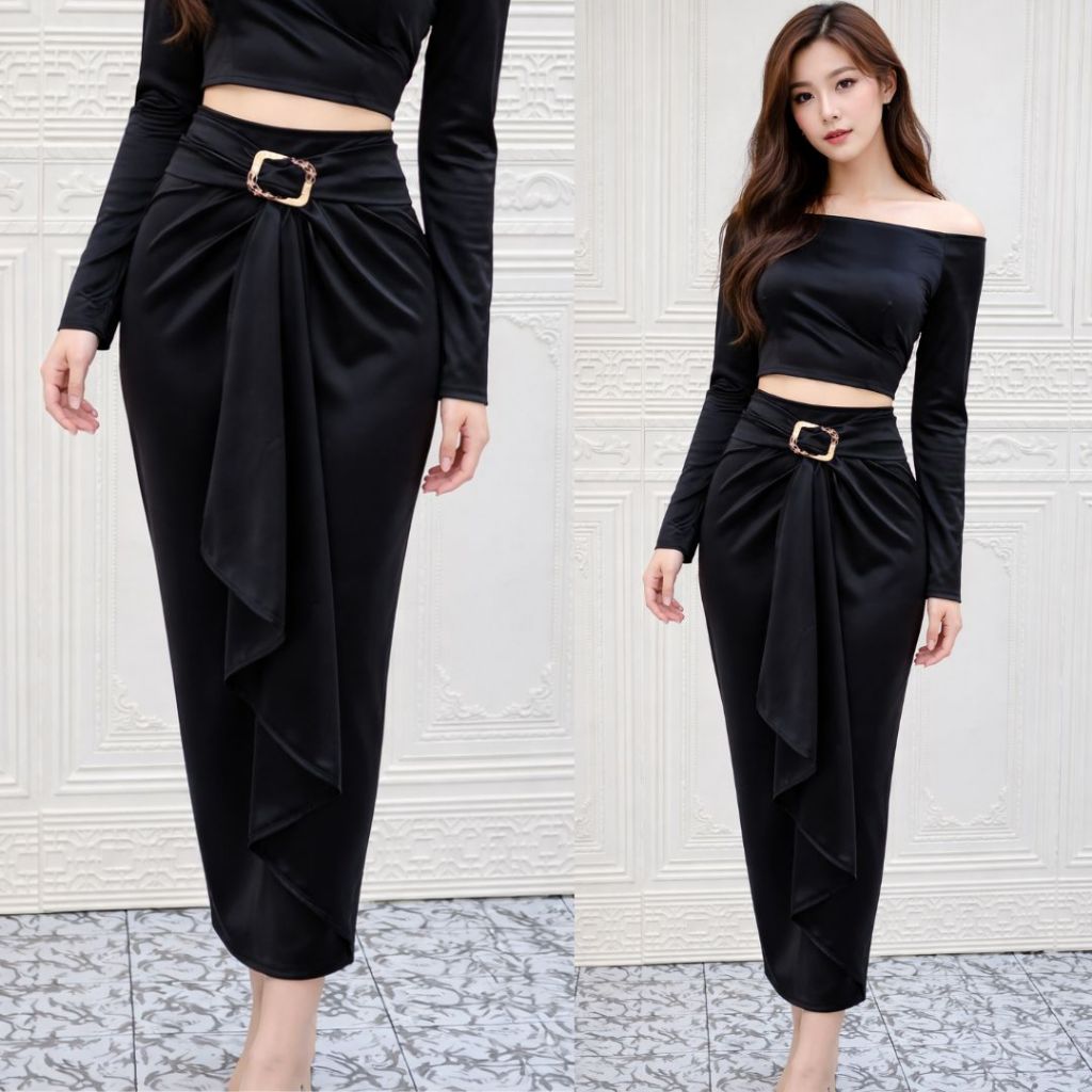 Rok lilit Satin Silk Velvet / Rok Satin Polos Pilihan Warna