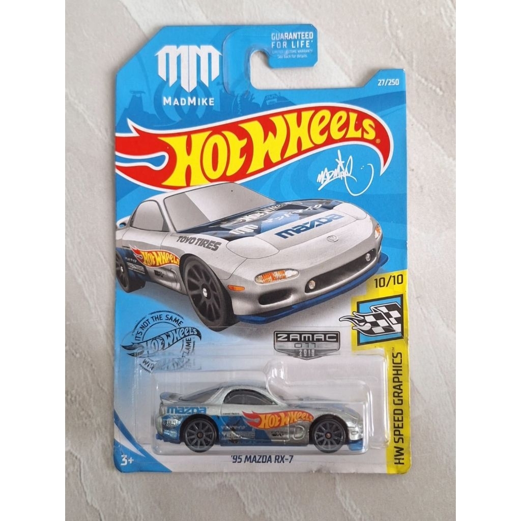 Hotwheels '95 Mazda RX-7  ZAMAC Speed Graphics tahun 2019