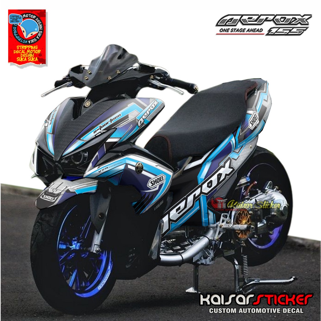 Sticker Striping Decal Yamaha Aerox 155 Full Body Motif Shoe Helm