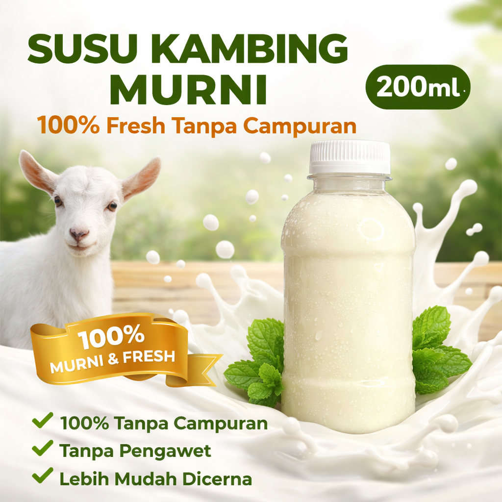 Susu Kambing Murni Fresh Tanpa Campuran isi 200ml