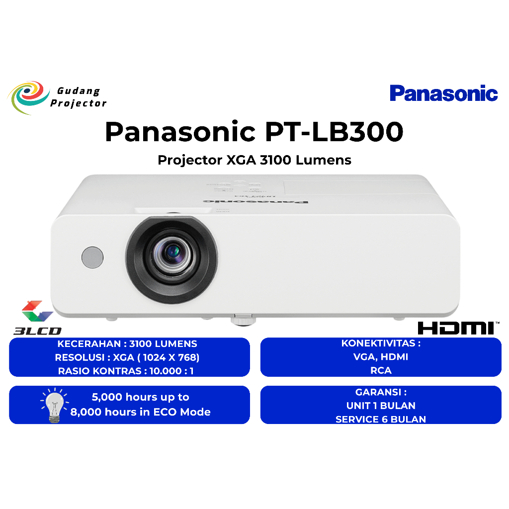 Proyektor Second Panasonic PT-LB300 HDMI 3100 Lumens