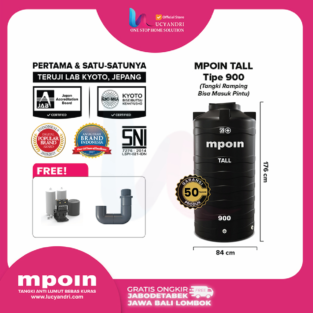 Tangki Air MPOIN PLUS 900 Tall Toren Tandon 900 Liter