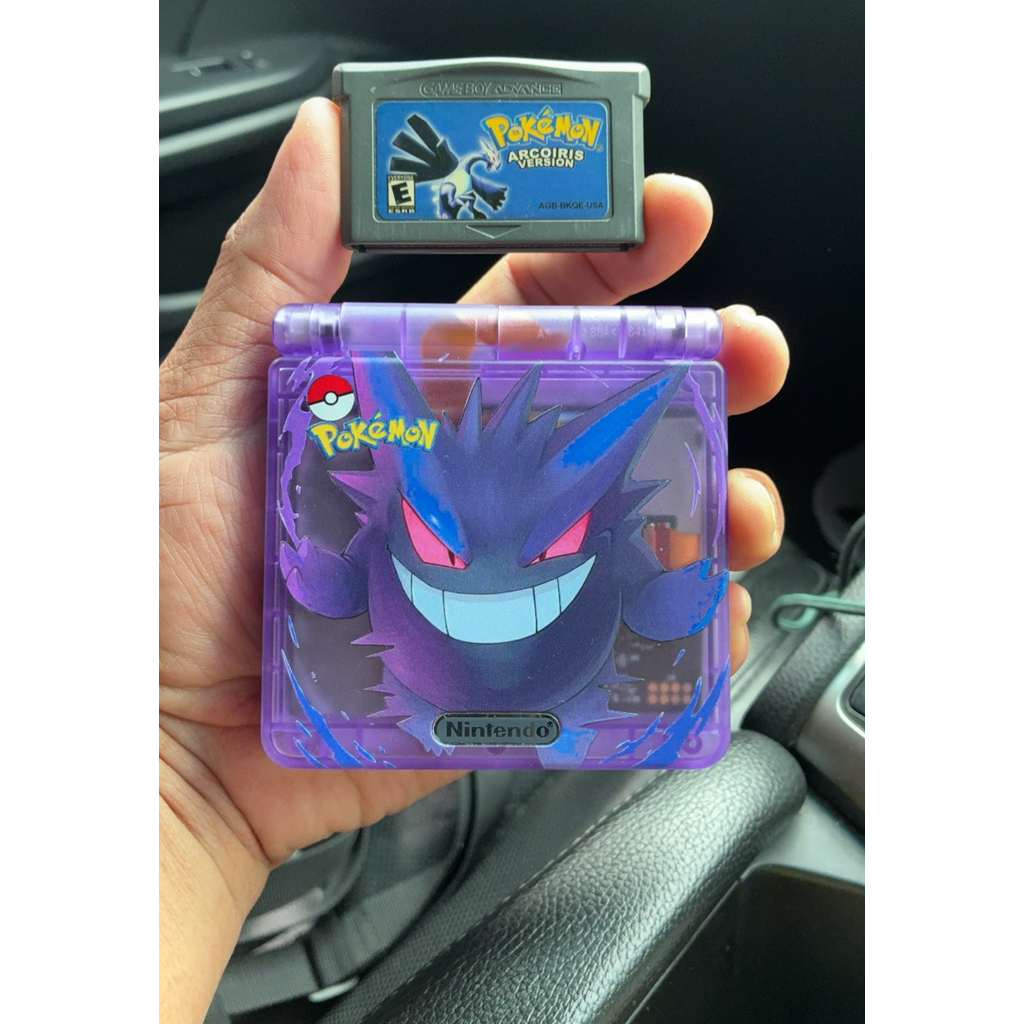 gameboy sp 001 pokemon gengar edition lcd ips v3