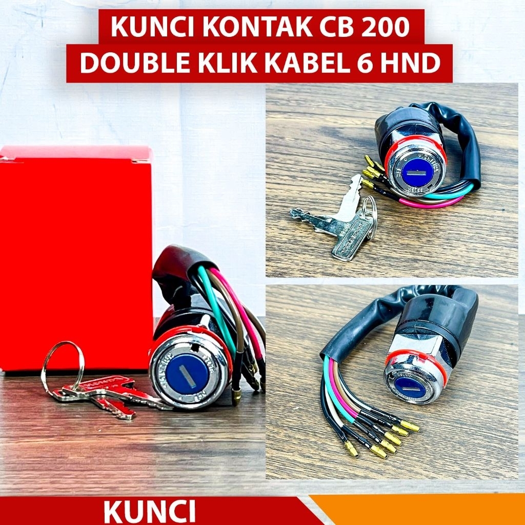 Kunci Kontak Honda CB Twin 125 175 200 350 Model Original  Kabel 6 Double Klik Pnp Gl Megapro Tiger 