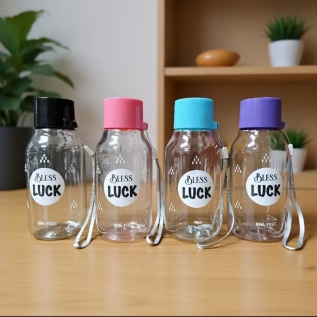 ‼️READY‼️BOTOL MINUM PLASTIK 350ML / BOTOL MINUM UNIK BLESS LUCK - Botol Minum Bless Luck 350ml Plas