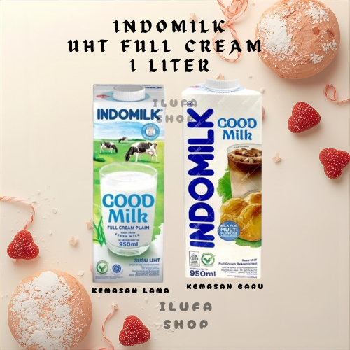 INDOMILK SUSU CAIR 1LITER FULL CREAM UHT FULLCREAM 1L