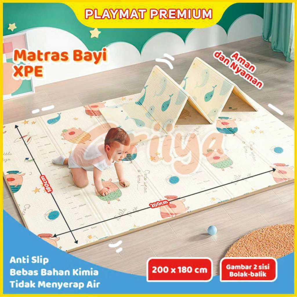 KARPET LIPAT BAYI PLAYMATE 180x200 TEBAL / PLAYMAT KARPET BUSA ANAK