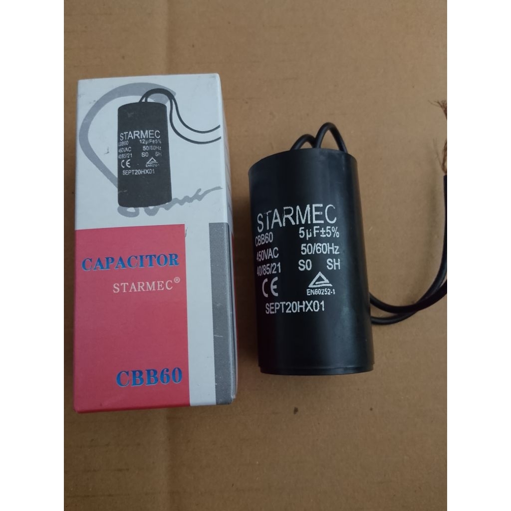 kapasitor pengering mesin cuci Sharp 5uf single 2 kabel kapasitor mesin cuci 5 mikro