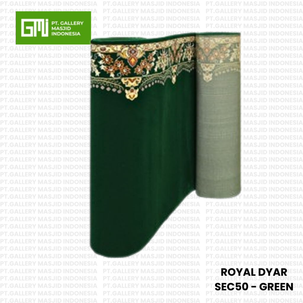 PT. GMI - Karpet Masjid Tebal Meteran Turki Royal Dyar Polos / Karpet Untuk Masjid Premium Warna Hij