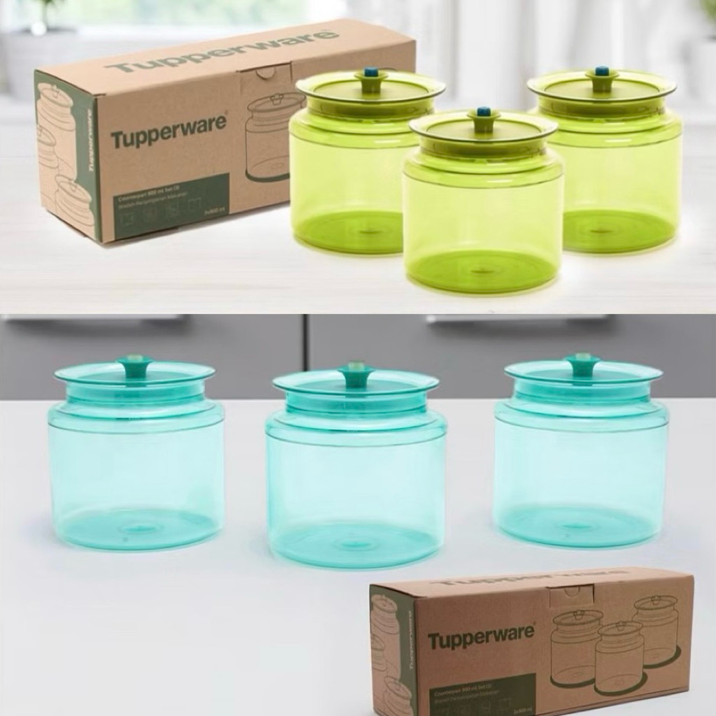 Counterpart 900ml (3) Hijau / Tosca Alpine Toples Kue Tupperware