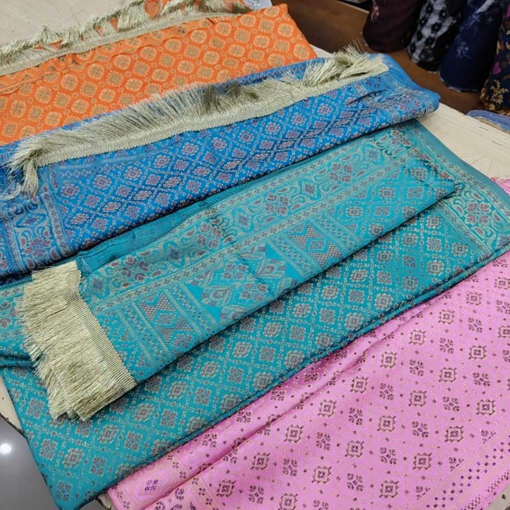 KAIN SONGKET SET POTONGAN, KAIN SONGKET SET SELENDANG, SONGKET DENGAN SELENDANG SET.