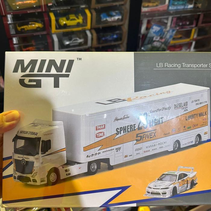 Mini GT Transporter LB Racing Mercedes Benz Actros Set With silvia