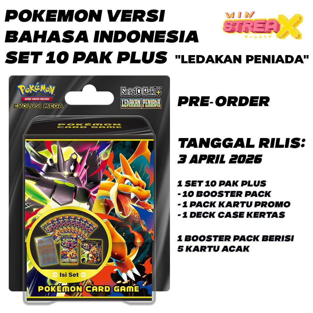 Set 10 Pak Plus Ledakan Peniada MA4 Booster Pack Game Kartu Koleksi Pokemon TCG Indonesia