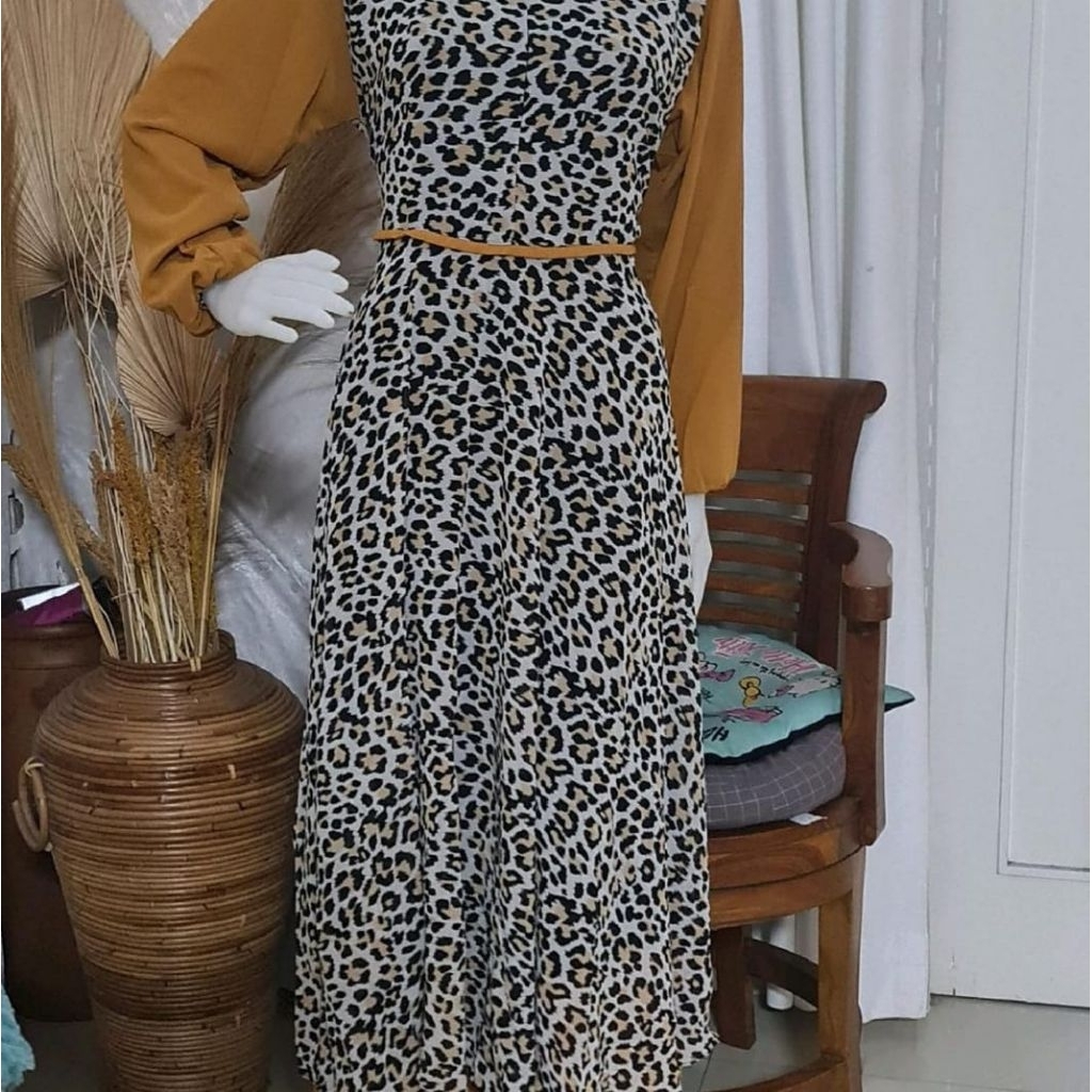 GAMIS CERUTI MOTIF MACAN BUSUI FRIENDLY WUDHU FRIENDLY