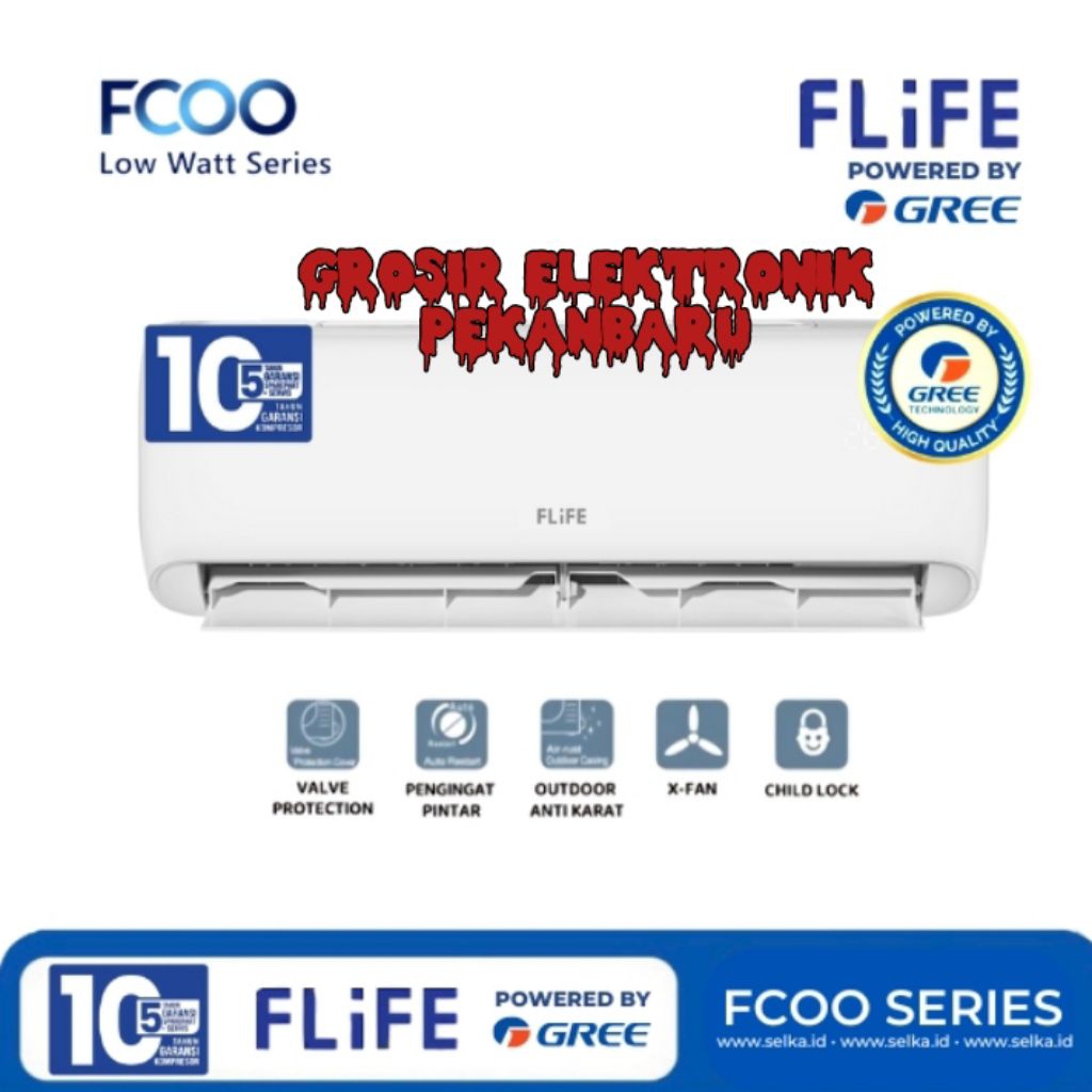 PROMO AC FLIFE 1/2 PK LOW WATT FAC-05FC00 TERMURAH GARANSI 10 TAHUN