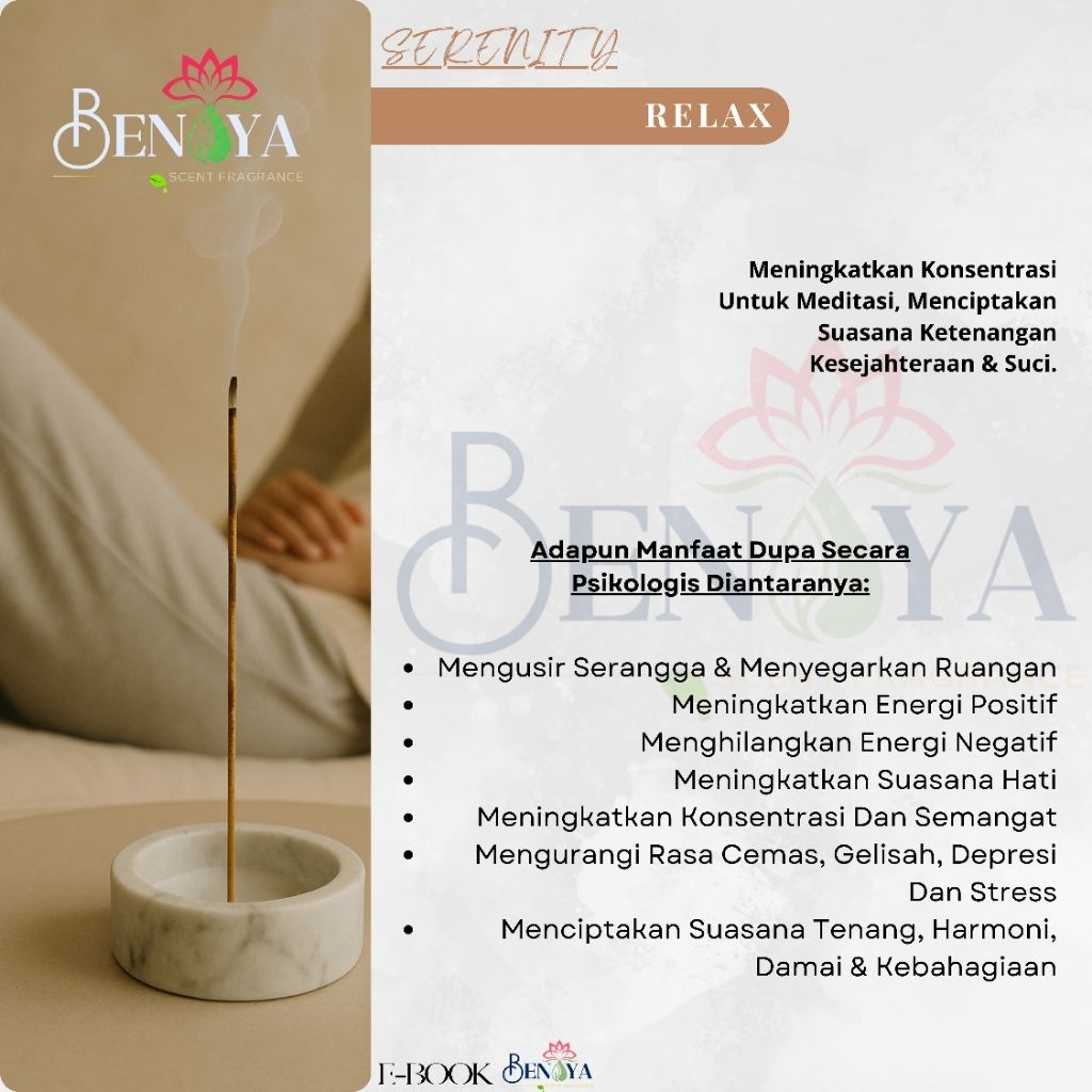 BENAYA Incense Stick RELAX AROMATERAPI BAKAR DUPA HIO WANGI PREMIUM