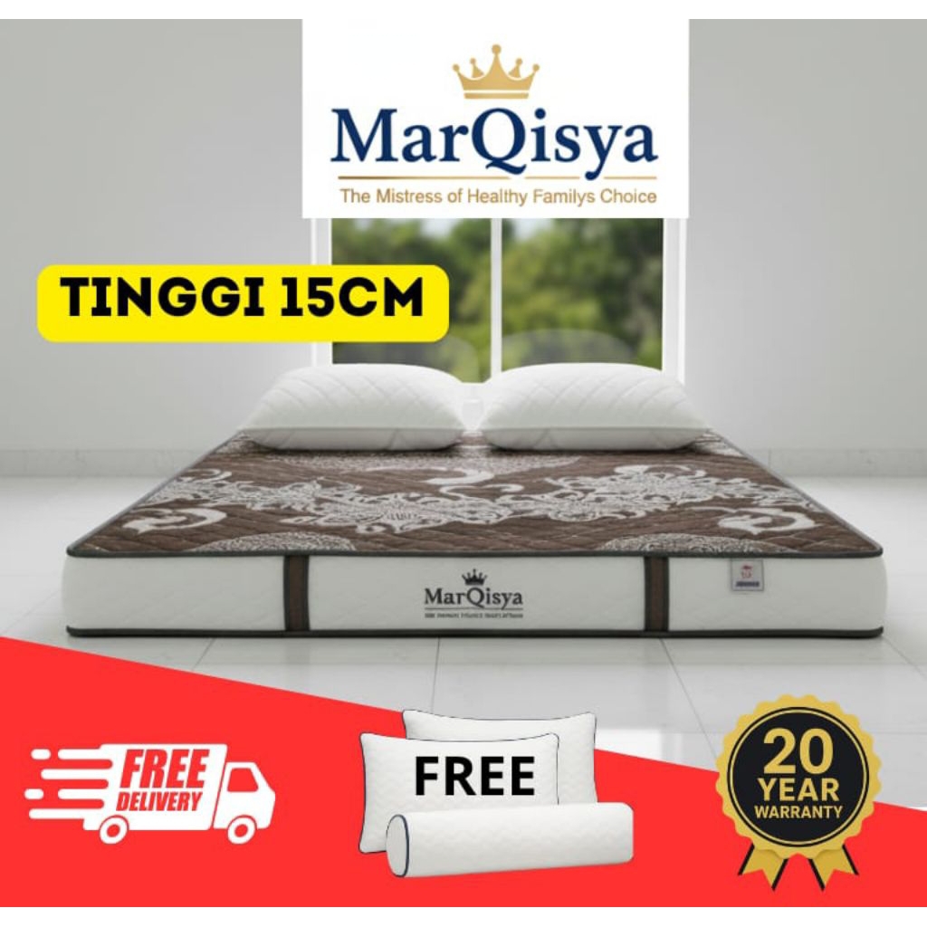 MARQISYA R40 Tebal 15cm Kasur Busa Rebonded High Density dengan Cover Quilting Premium Garansi 20th 