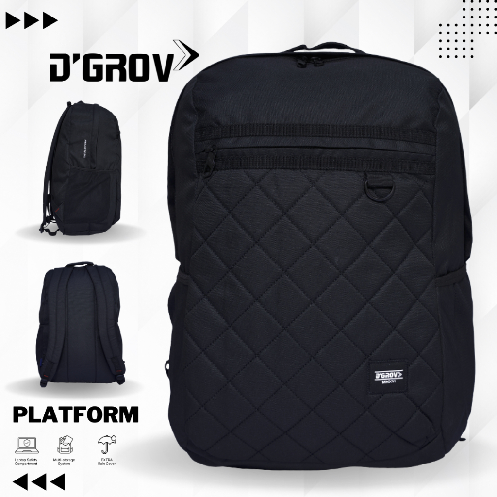 D'GROV THE PLATFORM 7243 Tas Backpack Pria Tas Kerja Sekolah Laptop 14 Inch Cordura Premium Water Re