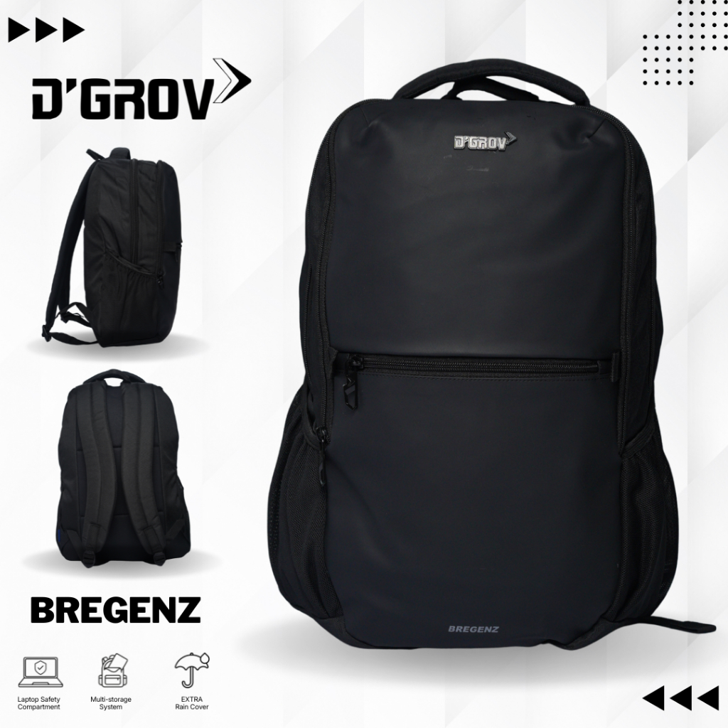 D'GROV BREGENZ 7341 Tas Backpack Pria Waterproof Tas Laptop 14 Inch Tas Punggung Tas Kerja Sekolah +