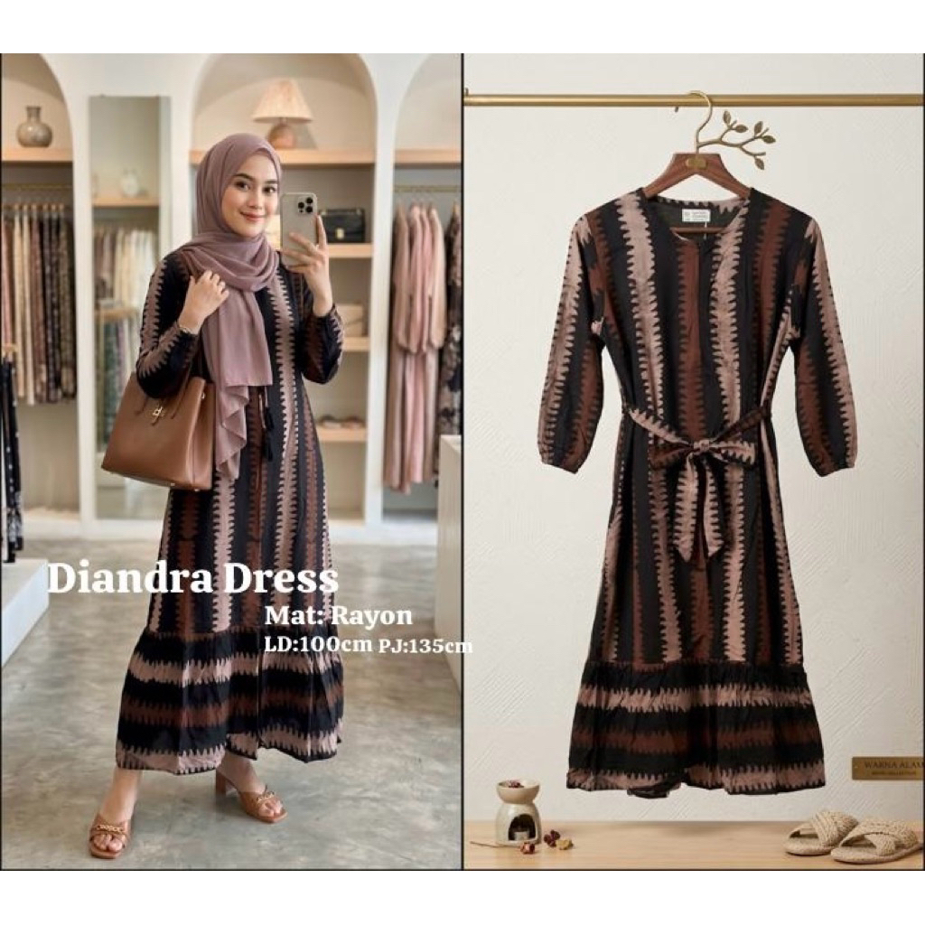 DIANDRA DRESS - BAHAN RAYON