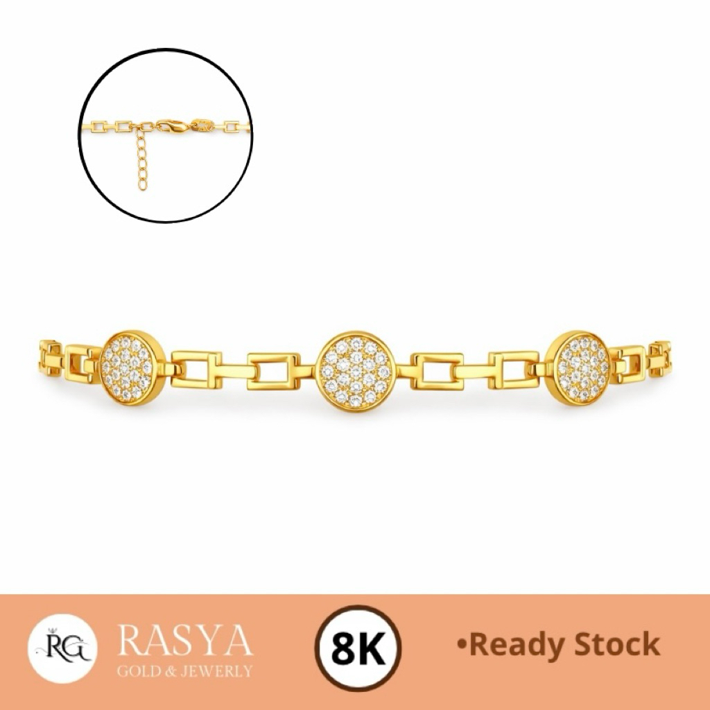 Gelang Emas Dewasa Kadar 375 / 8K Gelang Mata Variasi