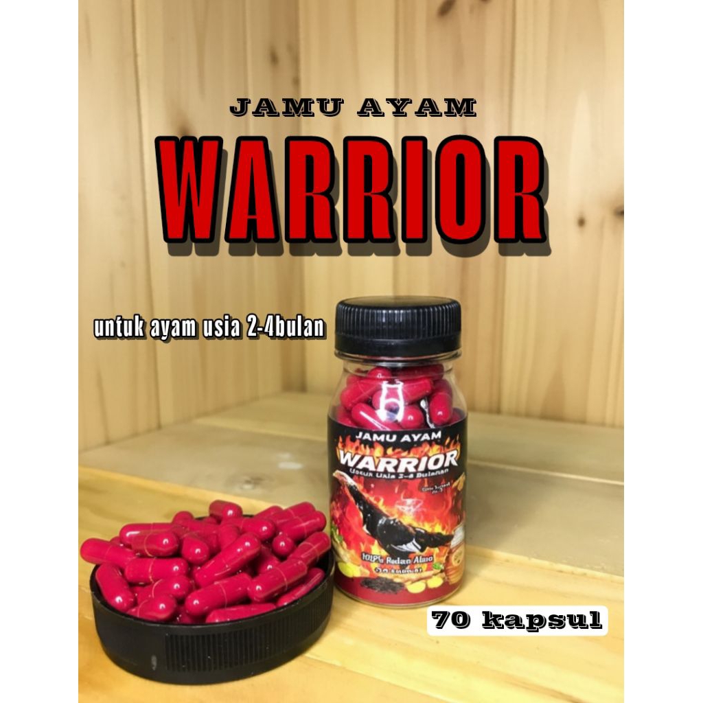 JAMU AYAM DOPING AYAM UNTUK UMUR 2-4 BULAN ISI 70 KAPSUL WARRIOR