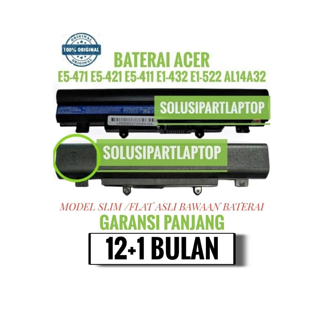 Baterai Laptop Ori ACER Aspire E5-471 E5-471G E5-511 E5-511G