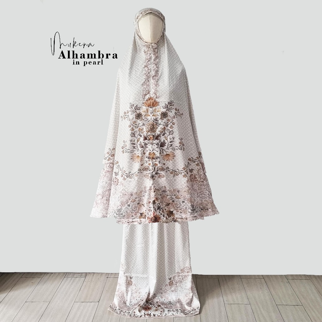 Mukena Lebaran motif Alhambra - kain armani silk satin I mukena I kain satin