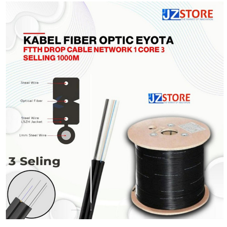 Eyota Kabel Fiber Optik 1 core 3 Seling 1000M