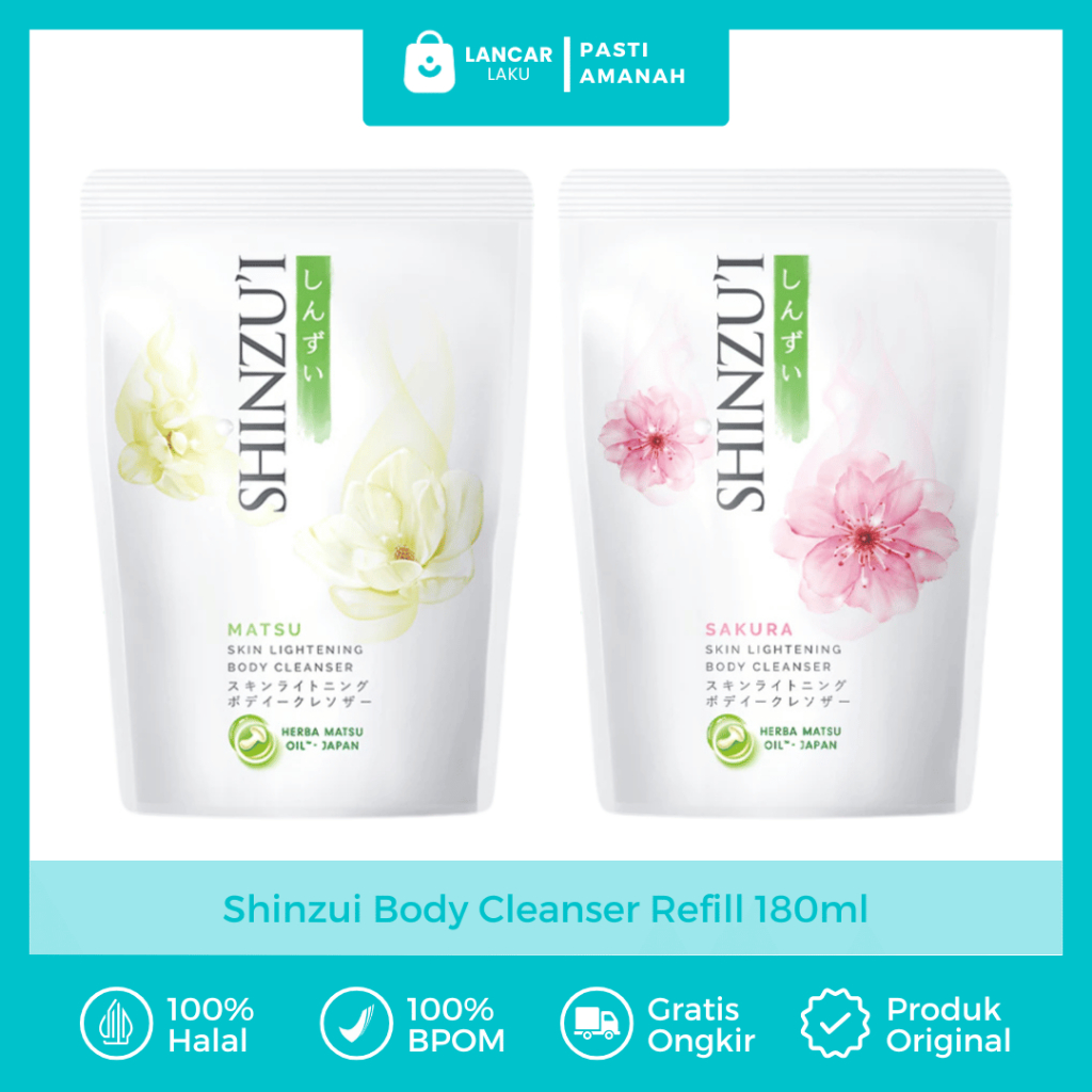 Sabun Mandi Cair Pemutih Badan Body Wash Cleanser Shinzui Wangi Tahan Lama Bodywash Whitening Bright