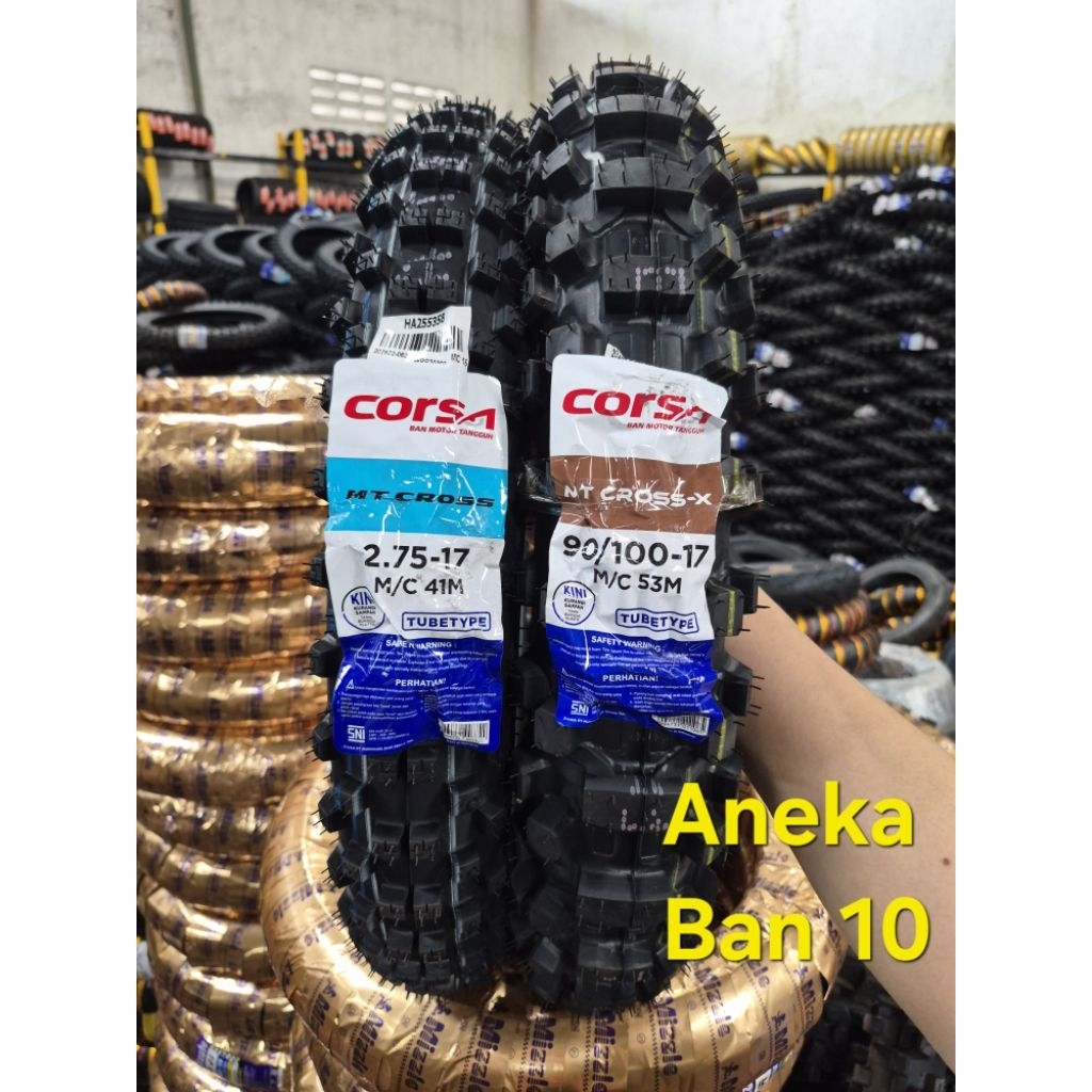SEPASANG Ban Luar Corsa 90/100-17 & 275-17 MT Cross Tubetype