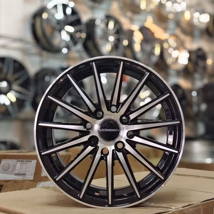 Velg Vossen Black Polish Ring 14 – PCD 4x100 & 4x114,3 | Sport Daily Fitment untuk Brio, Agya, Avanz
