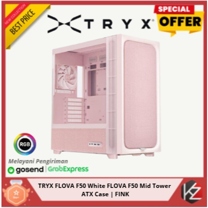 TRYX FLOVA F50 PINK FLOVA F50 Mid Tower ATX Case | PINK