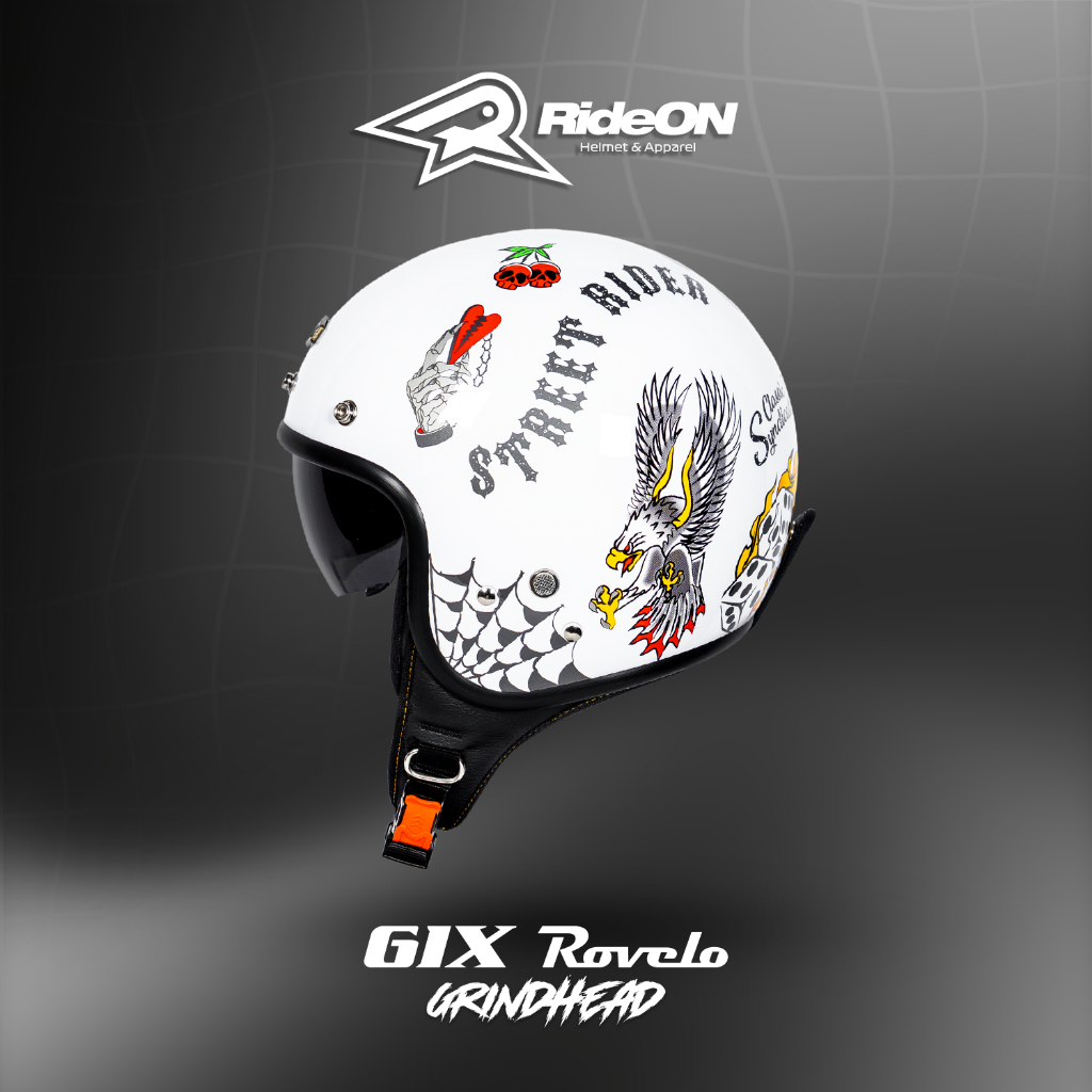 GIX Rovelo Grindhead - Helm Half Face | GIX | GIX Rovelo | GIX Motif | Grindhead | Helm Gix | SNI