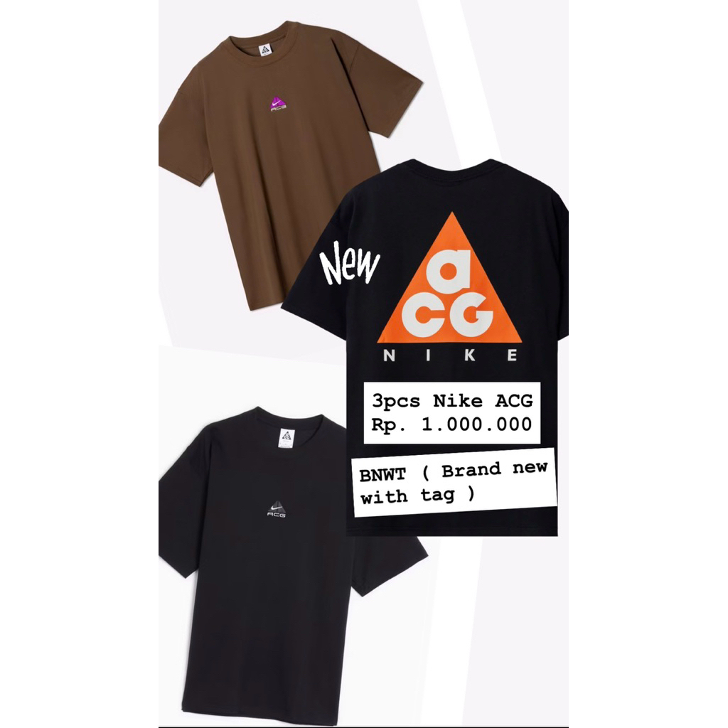 Tshirt Nike ACG 2PCS COKLAT DAN HITAM CENTER BNWT