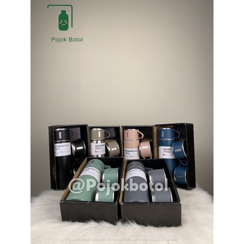 Termos Sultan 500ML Set dengan 3 Cangkir | Tahan 3 jam Panas dan Dingin