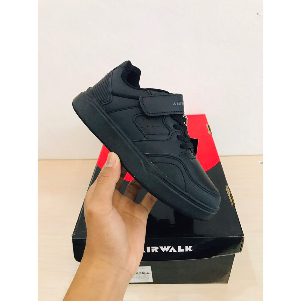 BIG SALE AIRWALK DILWORTH FULL BLACK [AIWX320403] ORIGINAL SEPATU ANAK KIDS SEKOLAH/RUNNING/LARI/SNE